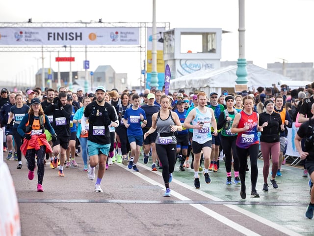 Action at the Brighton Half Marathon