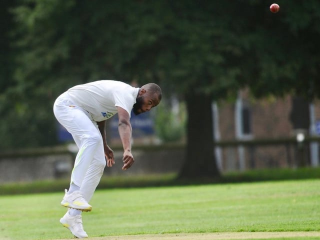 Action between Broadwater CC and Goring CC in Division 4 West of the Sussex Cricket League