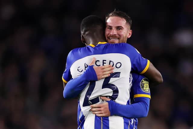 Brighton & Hove Albion stars Alexis Mac Allister and Moisés Caicedo have been nominated for the 2022-23 Premier League Young Player of the Season award. Picture by by Ryan Pierse/Getty Images