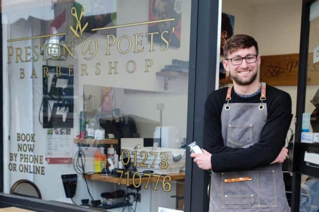 Greg Brough Newly Qualified Barber at Preston at Poets Barber Shop in Brighton