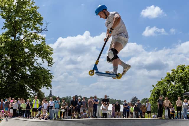 Crowds of people came from across the south to watch and take part in the skateboard open day