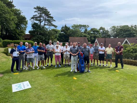 Billy McAllister and golfers ready for start of the Eastbourne Blind Society Golf Day