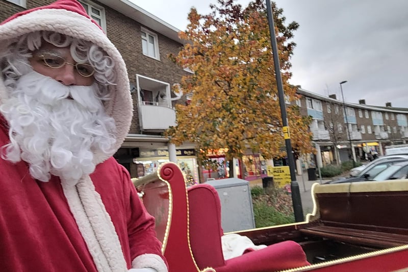 Santa and his sleigh raised more than £1,800 for good causes in December 2023: Image: Francis Guidera