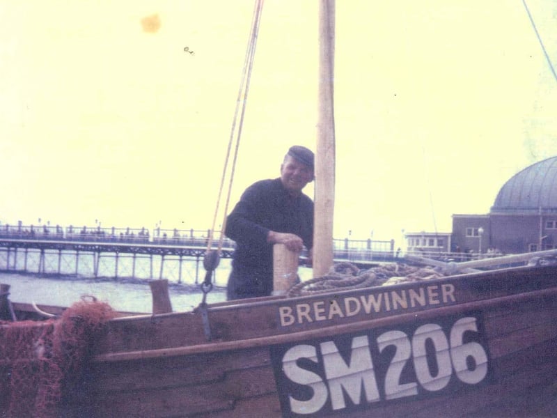 Fred Bashford, one of Worthing’s last old-school fishermen, aboard Breadwinner