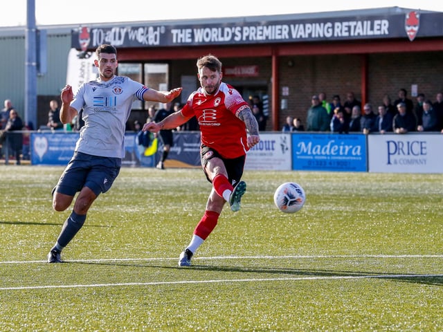 Action from Eastbourne Borough's 2-0 Ntional League South win against Slough Town at Priory Lane
