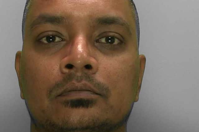 Ashok Rana, of Jordans Crescent, is beginning a prison sentence after being convicted of three counts of making indecent photographs of a child, after previously being convicted of the same offence in 2020. Picture courtesy of Sussex Police