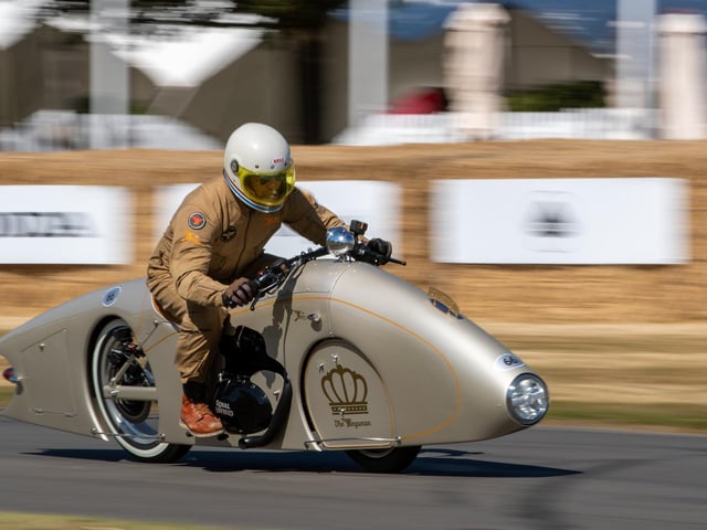 A custom dustbin fairing motorcycle, popular in the 1950s. Photo: Michael John Reed.
