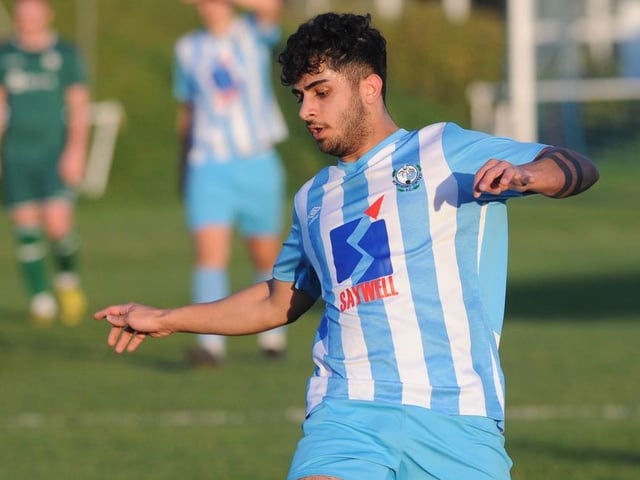 Action from Worthing United's 2-1 home loss to Forest Row in the SCFL division one
