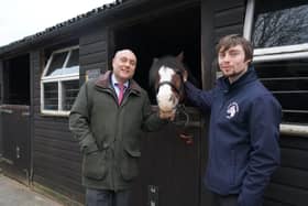 Andrew Griffith MP and Rory Leggett of the Arundel Riding Centre