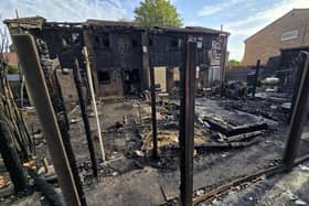 The four seriously damaged homes in Beechside, Crawley