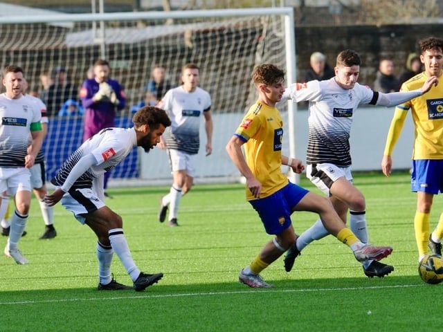 Action, celebration and crowd pictures from Lancing v Littlehampton Town at Culver Road