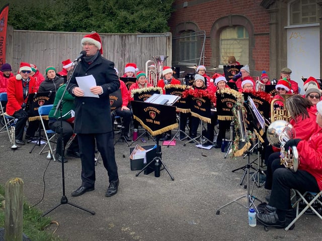Eastbourne Silver Band's Christmas Day concert on the Wish Tower Slopes.