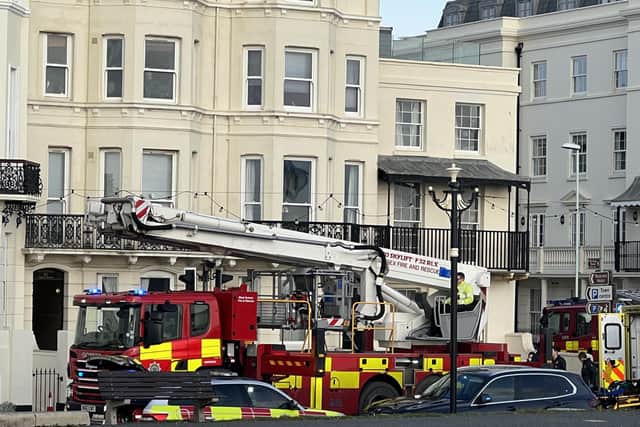 Police officers, firefighters and ambulance crews responded to the incident at Marine Parade