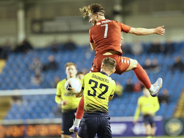 Action from Worthing's 1-0 win at Farnborough in the National League South