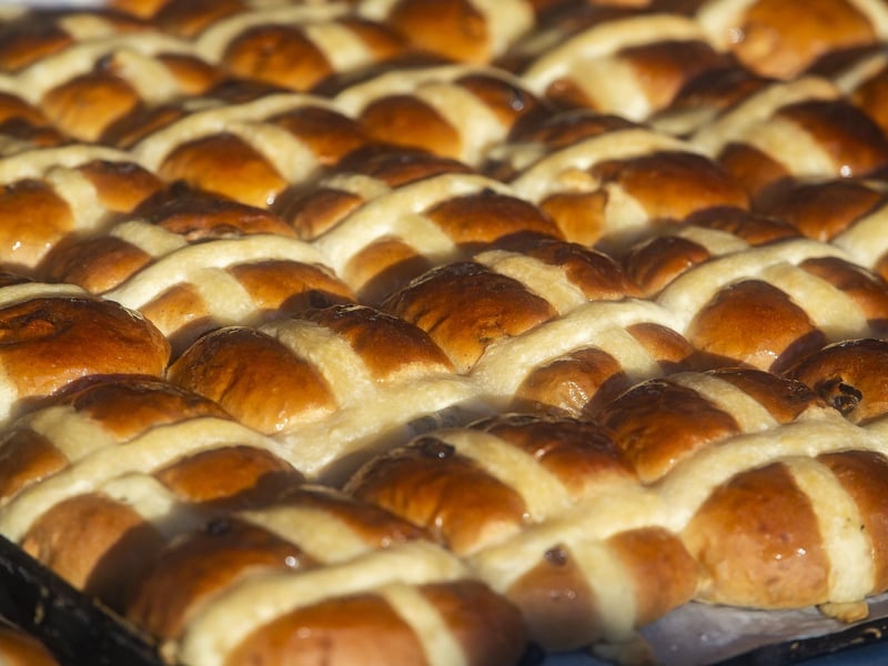Ravens Bakery in Brighton was the place to be for dozens of hungry people on Good Friday, as people queued from 6am to get a taste of the famous hot cross buns