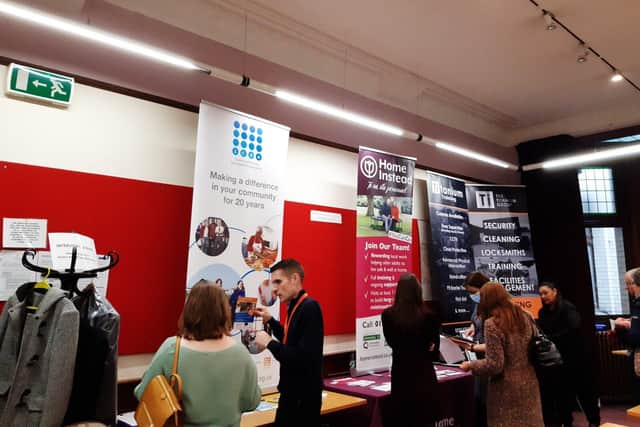 Soon to be repeated – a scene from a past “Opening Doors” jobs fair at Eastbourne town hall.