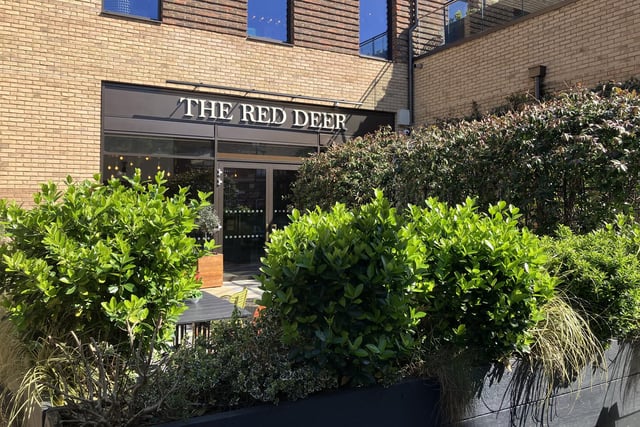 The Red Deer in Piries Place is rated 4.3 out of 5 in Google reviews. The pub has a secluded rear garden with plenty of foliage
