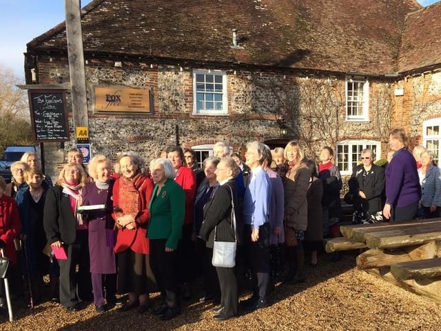 Singleton and East Dean WI celebrating the centenary at The Fox Goes Free in Charlton