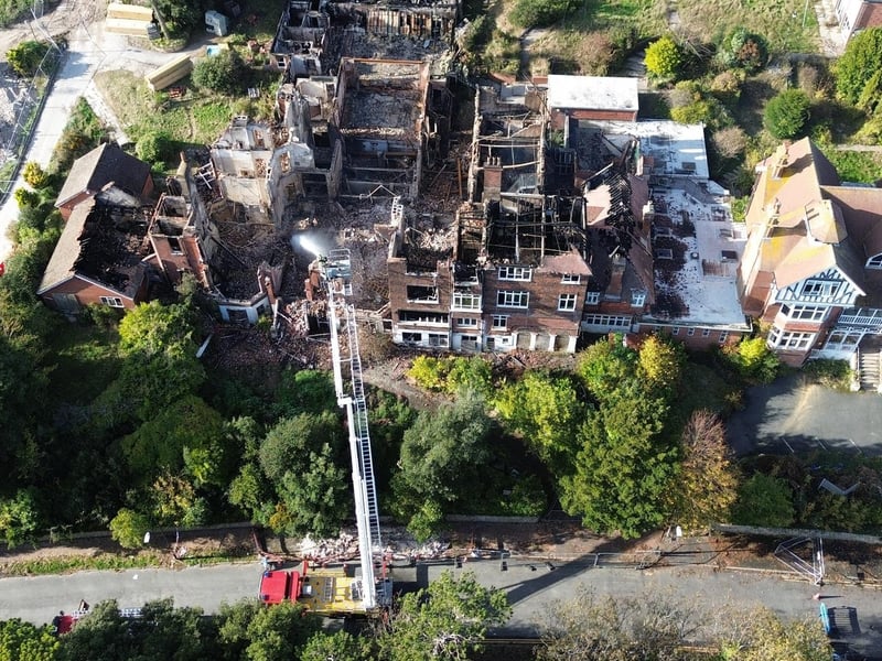 Aftermath of blaze at former school