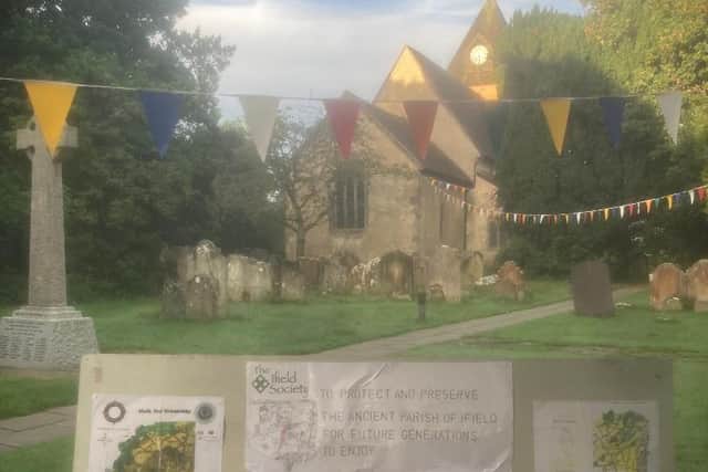 Ifield Society Display outside St Margaret's Parish Church - for the 'Community Get Together'