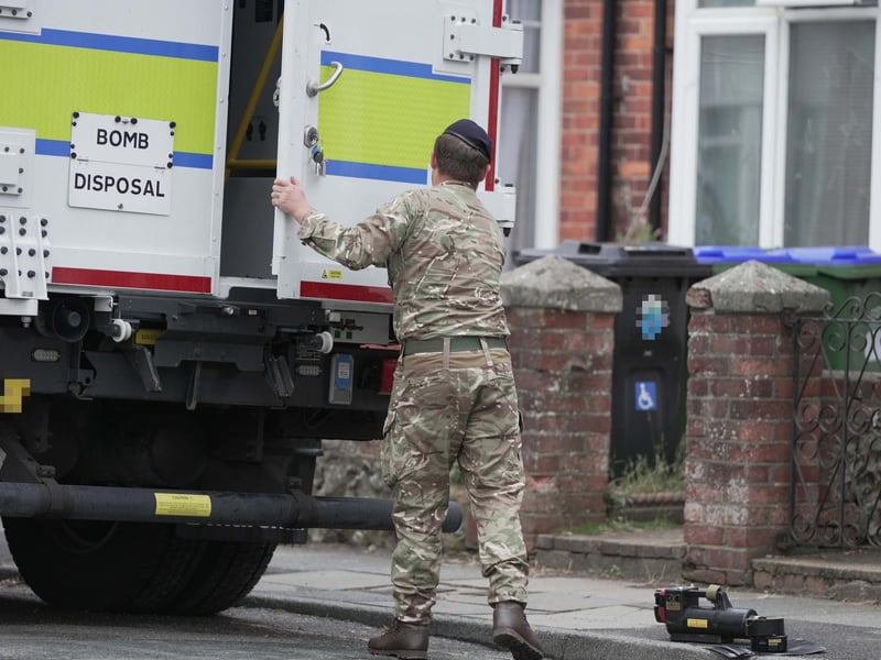 The bomb disposal van in Newfield Road, Newhaven, on Thursday evening (July 24)