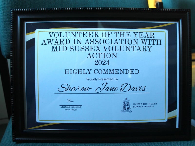 Haywards Heath Town Council's first-ever Community Awards took place on on Monday, April 29. Sharon Jane Davis