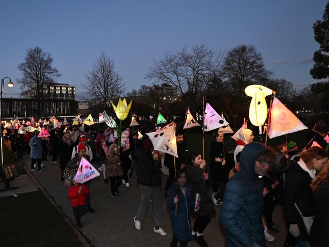 'Spring Forward' also featured a community lantern lit parade with salsa band.
