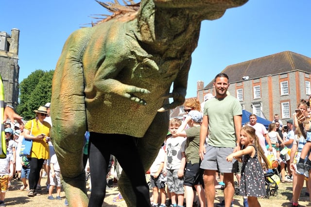 T-Rex in the mambo sun at Chichester Cathedral. Pic S Robards SR2208131