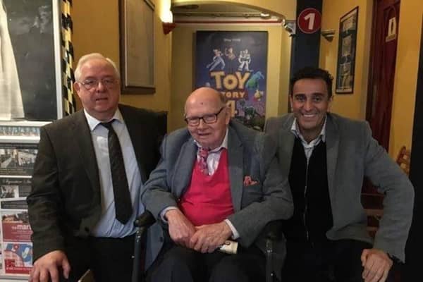 Roy Galloway (centre), who for over 30 years was the owner of the former Curzon Cinema in Eastbourne, passed away aged 85 on Tuesday, April 30.