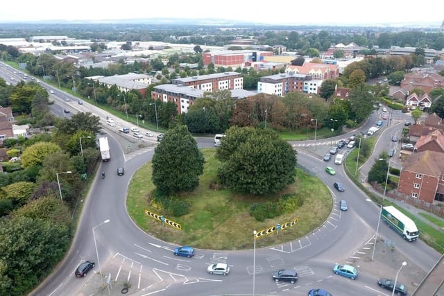 CHICHESTER FISHBOURNE ROUNDABOUT -AERIAL DRONE PICS SUS-161229-121614001