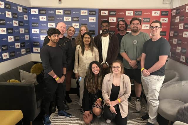 Romesh meeting young people at Teenage Cancer Trust 