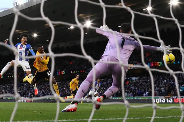 Mitoma was then responsible for getting De Zerbi’s men back on level terms, after a Gonçalo Guedes goal and Ruben Neves penalty put Wolves in front, as the winger headed in at the back post from a Lallana cross, following silkily footwork from the midfielder on the edge of the area.