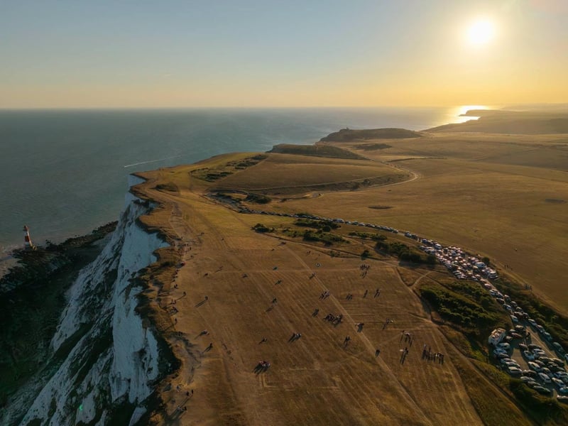 An aerial picture of Beachy Head.