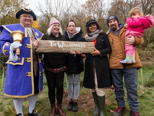Planting the Queen’s Green Canopy Tree of Trees and 145 trees provided by South  Downs National Park at Wild Heart Hill campsite in Findon on Saturday, November 26, 2022.