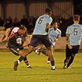 Pagham's David Crouch (left) fires in a shot against Little Common | Chris Hatton
