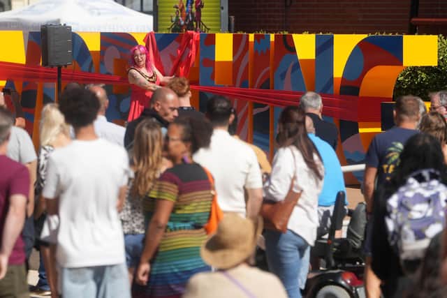 Residents and visitors gathered at Montague Gardens, on Saturday (September 5), to celebrate the completion of a regeneration project. Photo: Eddie Mitchell
