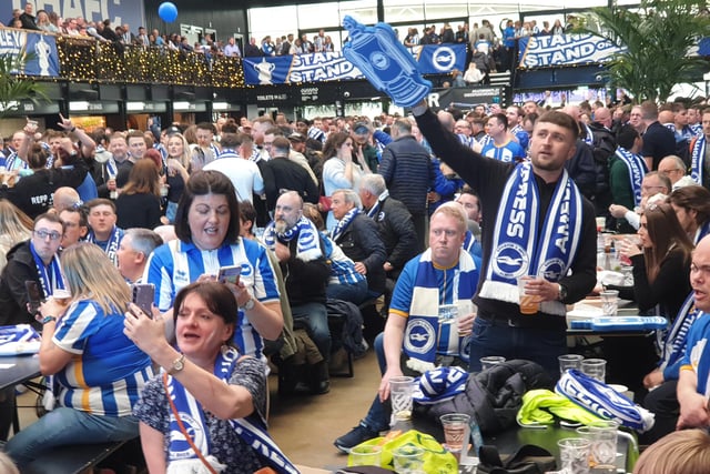 Brighton and Hove Albion fans at Wembley