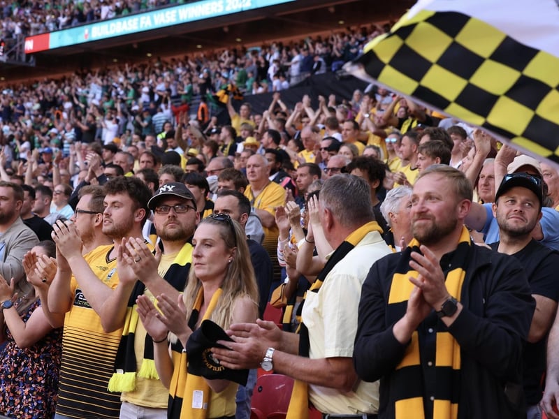 Littlehampton Town fans and players at Wembley for the FA Vase final