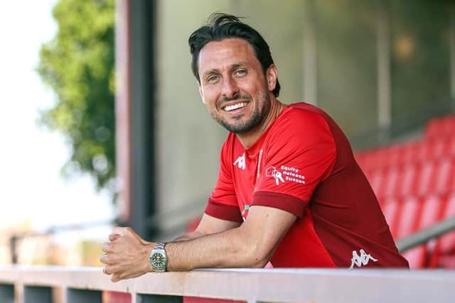 Nicky Wheeler checks out his new surroundings at Woodside Road | Picture: Worthing FC