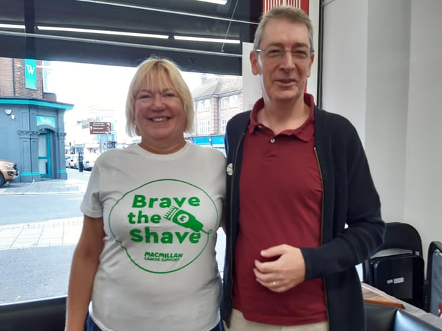Before her Brave the Shave, Marianne Wright with husband Richard Wright