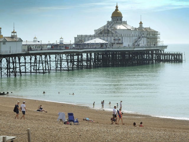 Eastbourne seafront pictured on July 30 2024 during a mini heatwave.