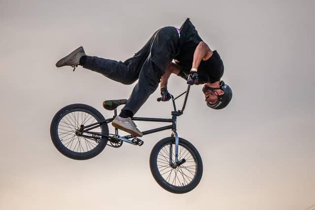 The Swatch Beach Best Trick on Hastings seafront, part of Source Park's BOH on September 5. Photo by Brian Bailey.