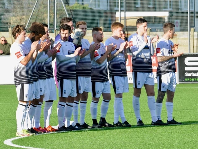 Action, celebration and crowd pictures from Lancing v Littlehampton Town at Culver Road