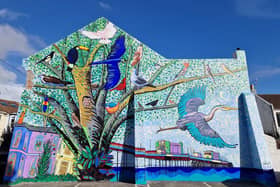 The new mural at St Matthew's Church in Worthing depicts the Parable of the Mustard Seed. Picture: Elaine Hammond