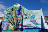 The new mural at St Matthew's Church in Worthing depicts the Parable of the Mustard Seed. Picture: Elaine Hammond