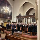 The combined choirs in concert at Holy Cross Church, Uckfield