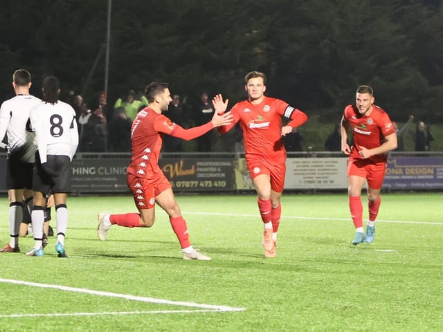Action from Worthing's 3-1 home loss to Weymouth in National League South
