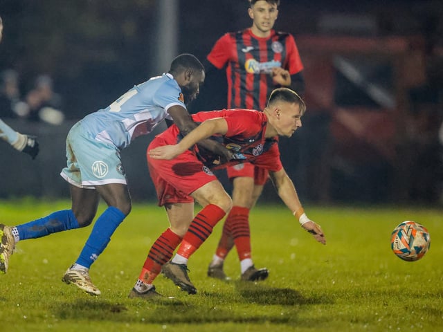 Action from Eastbourne Borough's 2-1 win at Wick in the Sussex Senior Cup