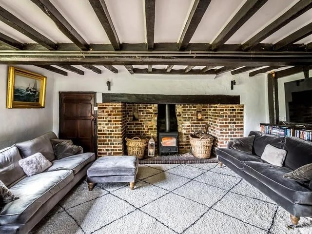 The drawing room and dining room, both have original inglenook fireplaces with wood burners.