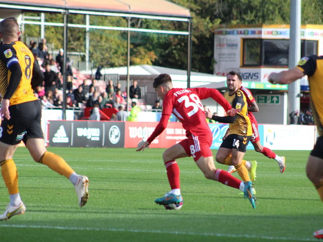 Action from Crawley Town's 2-1 win over Newport County. Picture by Cory Pickford